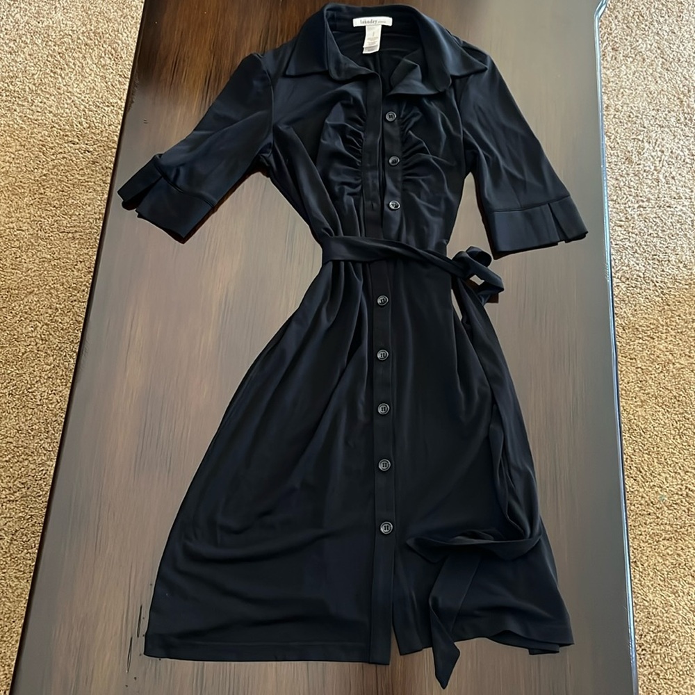 Laundry by Design Black Button-Down Dress